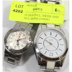 TWO WATCHES INCL. SWISS AND WATCH INCL BONE INSERT