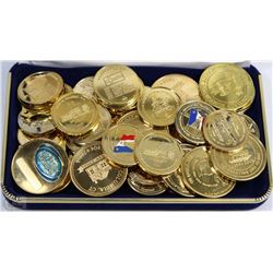 LOT OF 50 24K GOLD PLATED COINS, TOKENS, MEDALS