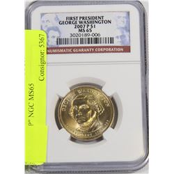 A)2007 GEORGE WASHINGTON DOLLAR "P" NGC MS65