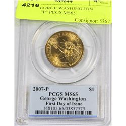 D)2007 GEORGE WASHINGTON DOLLAR "P" PCGS MS65