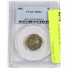 Image 1 : L)1963 JEFFERSON NICKEL PCGS MS64