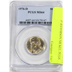 J)1976 "D" JEFFERSON NICKEL PCGS MS64