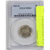Image 1 : M)1963 "D" JEFFERSON NICKEL PCGS MS64