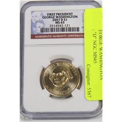 B)2007 GEORGE WASHINGTON DOLLAR "D" NGC MS65
