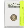 Image 1 : H)1957 CANADA 10 CENTS SILVER ANACS MS67