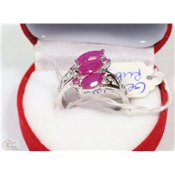 #26 ENHANCED RUBY + CZ .925 STERLING SILVER