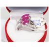 Image 1 : #26 ENHANCED RUBY + CZ .925 STERLING SILVER