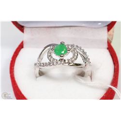 #13NATURAL ENHANCE EMERALD .925 STERLING SILVER