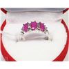 Image 1 : #15NATURAL ENHANCED RUBY + CZ .925 STERLING SILVER