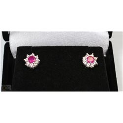 #2 NATURAL RUBY + CZ .925 STERLING SILVER