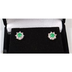 #1 NATURAL EMERALD + CZ .925 STERLING SILVER