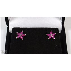 #5 NATURAL RUBY .925 STERLING SILVER FLOWER