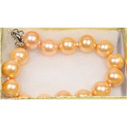 #33-12mm SEASHELL PEARL NECKLACE - PEACH