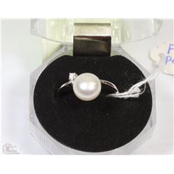 #27-FRESH WATER PEARL &CZ .925 SILVER SIZE 7.75