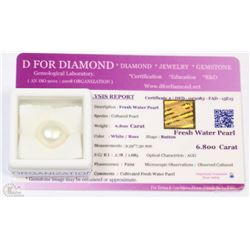 TRP08 NATURAL FRESH WATER PEARL 6.80CT WITH COA
