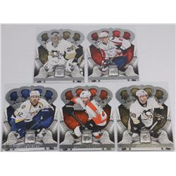 LOT OF 5 HOCKEY CARDS OVECHKIN , LETANG, FLEURY ,