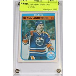 GLENN ANDERSON 2ND YEAR HOCKEY CARD