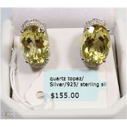 STERLING .925 SILVER QUARTZ TOPAZ EARRINGS