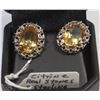 Image 1 : #9- 925 STERLING SILVER EARRINGS WITH CITRINE