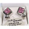 Image 1 : #10- 925 STERLING SILVER CZ EARRINGS