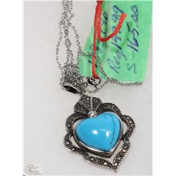 HOWLITE SWISS MARCASITE&AUSTRALIAN CRYSTAL PENDANT