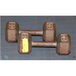 PAIR OF 20LB DUMBBELLS