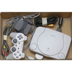SONY PLAYSTATION ONE WITH CORDS AND REMOTES