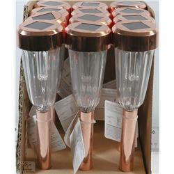 12 NEW COPPER COLORED SOLAR LIGHTS