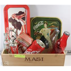 MASI WOOD WINE BOX WITH VINTAGE COCA COLA
