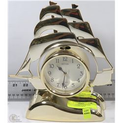 PENDALUM SHIP CLOCK- SHIP ROCKS BACK 
