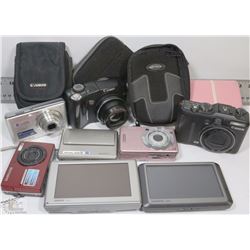 LOT OF CAMERAS AND 2 GARMIN NUVI GPS SYSTEMS