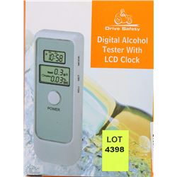 NEW DIGITIAL ALCOHOL TESTER WITH LCD CLOCK