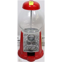 METAL AND GLASS BUBBLE GUM MACHINE
