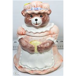 BEAR IN AN APRON COOKIE JAR