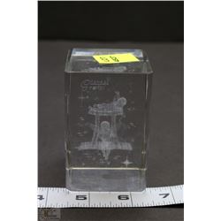 3D LASER ETCHED CRYSTAL CUBE