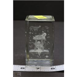 3D LASER ETCHED CRYSTAL CUBE