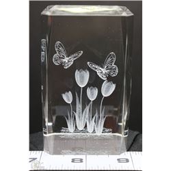 3D LASER ETCHED CRYSTAL CUBE