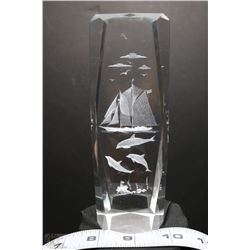 3D LASER ETCHED CRYSTAL CUBE