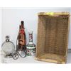 Image 1 : WICKER BASKET WITH 3 WINE DECANTORS
