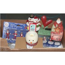 #26)CHRISTMAS CANDLE HOLDERS, ELF ON SHELF