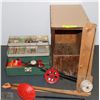 Image 1 : PAIR OF ICE FISHING RODS, TIP UPS & TACKLE BOX