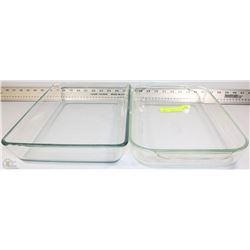 2 GLASS PANS 1 PYREX,  1 IKEA