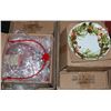Image 1 : #15)TWO BOXES OF NEW CHRISTMAS PLATES AND STANDS