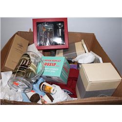 #8)NEW FLASK SET,T-SHIRTS,CUPS TINS,MINI SALT &