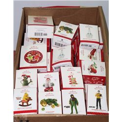 BOX OF HALLMARK CHIRTMAS TREE ORNAMENTS