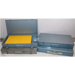 LOT OF FOUR METAL COLLECTOR COIN CASES