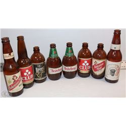 FLAT OF VINTAGE BEER BOTTES INCLUDING CALGARY,