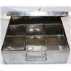 Image 1 : STAINLESS STEEL BOX WITH 9 STORAGE CONTAINERS W/