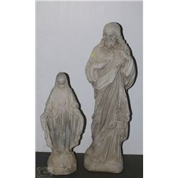 JESUS AND MARY CONCRETE STATUE