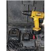 Image 1 : DEWALT 9.6V DRILL WITH 2 BATTERIES AND CHARGER IN